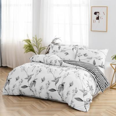 China MOHAP Factory Disposable Comforter Cover Set Leaves Printing Microfiber Duvet Cover Set for sale