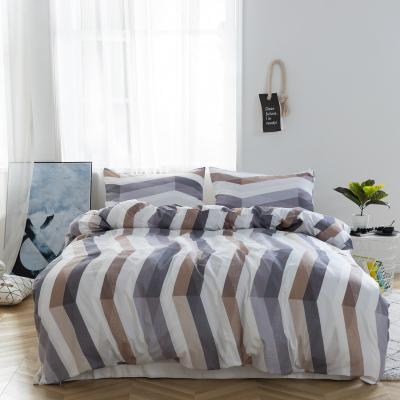 China MOHAP Disposable Luxury Comforter Set Stripe Comforter Cover Set Geometric Printing Duvet Cover Set for sale