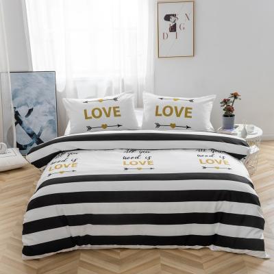 China MOHAP Gold Stamping Disposable Luxury Comforter Set Microfiber Printed Bedding Set Thick Duvet Cover Set for sale