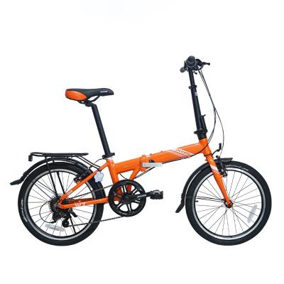 China Racing Foldable Bicycle 6 Speed ​​20 Inch Drive System With Rear Shelf And Portable Folding Bike for sale