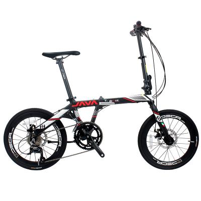 China Aluminum Alloy Java Folding Bicycle FIT Aluminum Alloy Frame 20 Inch 406 Inch 18 Speed ​​Disc Brake Folding Cavity Crank Portable Lightweight Bike for sale