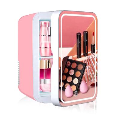 China COMPRESSOR 4L 8L12v mini makeup bar custom cosmetic skin care beauty led light up small skin care fridge refrigerators and smoothie cup for sale