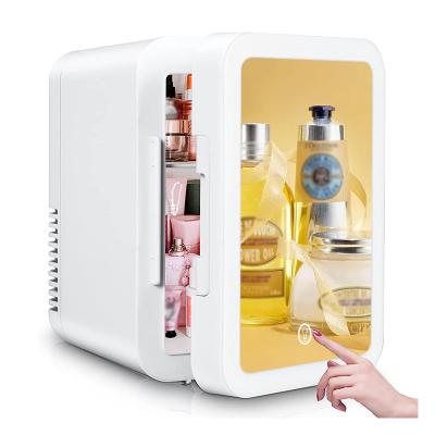 China 4L COMPRESSOR Makeup Fridge Cost Small Mini Mini Fridge Custom Cosmetic Beauty Skin Care With Mirror Small Fridges for sale