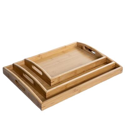 China Mordern New Design Wooden Serving Tray Creative Square Size Dish Custom Breakfast Dish Restaurant Wooden Serving Tray for sale