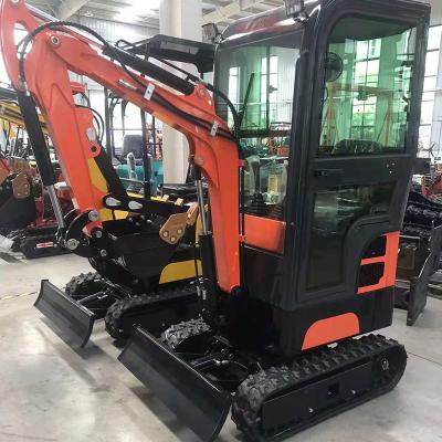 China Mini Small Hydraulic Crawler Digging Farms Machine 1Ton 2 Ton Mini Farm Excavator Cabin With Close for sale