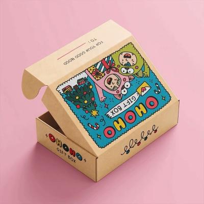 China Recycled Materials Custom Fold Shipping Box Corrugated Cardboard Kraft Mailer Express Packaging Box Recycled Shoes Cardboard Mailing Shopping Box for sale