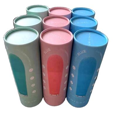 China Recycled Eco-Friendly Recyclable Empty Bean Packing Box Round Black Paper Tube Packaging Cardboard Cylinder Loose Leaf Tea Coffee Packaging for sale