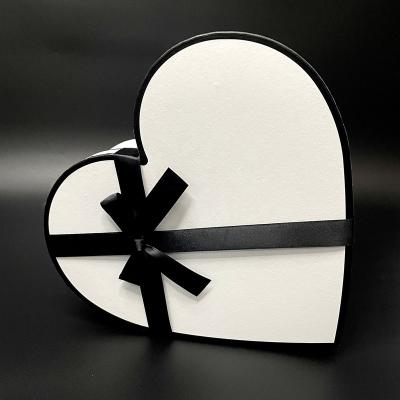 China Valentine Gift Recycled Paper Bow Luxury Boxes Package Custom Logo Cardboard Ribbon Packaging Heart Materials With Elastic Satin Ribbon Bow For Box for sale