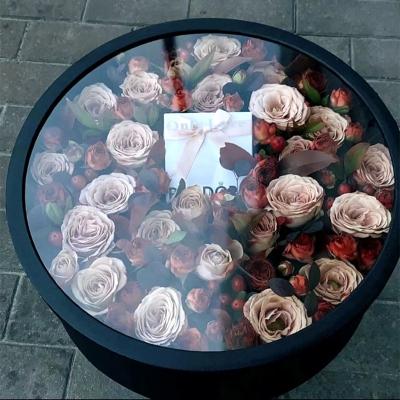 China Wholesale Recyclable Roses Box Cardboard Round Luxury Gift Wrapping Paper Tube Cylinder Packaging Box Round Velvet Flower Boxes For Roses for sale