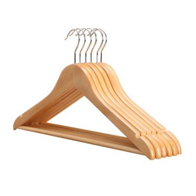 China High quality custom made wooden cabide clothes hanger wholesale transitional wooden clothing hangers manufacturer for sale