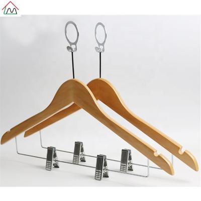 China LMH6608 Luxury Wardrobe Hotel Anti-theft Wooden Hangers for sale