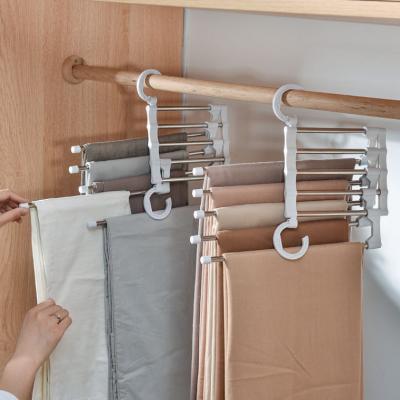 China Space Saving Modern Multifunctional Storage Wardrobe Hanger Foldable Plastic Clothes Hanger LM2018 Organizer for sale