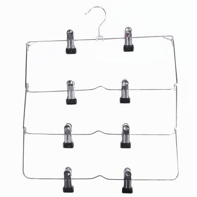 China LM1051 Eco-friendly Material 4 Layers Metal Hanger Space Saving Multifunctional Adjustable Clothes Hanger for sale