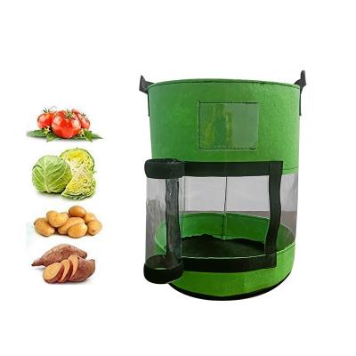 China Breathable Wholesale Custom Potato Flower Vegetable Garden Plant Felt 7/10 Gallon Growing Bag for sale