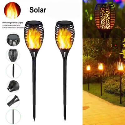 China Wholesale Solar Powered Lawn 12 LED Outdoor Garden Landscape Torch Ground Lamp Solar Powered Flame Light for sale