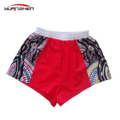 China China Wholesale Antibacterial No Moq Sublimation Print Custom Strong Interlock 230gsm Polyester Thick Rugby Shorts For Training for sale