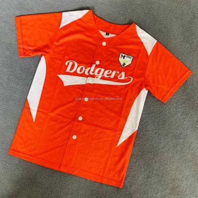 China Antibacterial Custom Logo Design Custom Logo Design Quick Dry Sublimated Polyester Baseball Shirt for sale