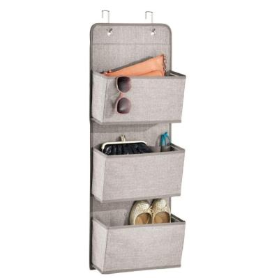 China Sustainable Over The Door Storage Organizers Soft Cloth Closet Organizer With 3 Pockets for sale