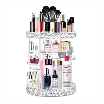 China Stocked Ready To Ship Makeup Organizer 360 Rotating Acrylic Cosmetic Storage Box Makeup Display Organizer for sale