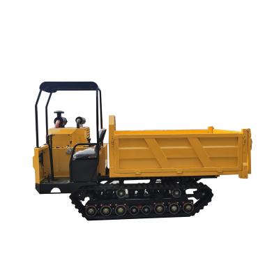 China Full Hydraulic Self Load Unload Small Track Carrier All Terrain Skid Steer Truck Mini Crawler Dumper < 4L for sale