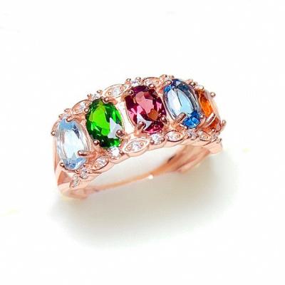 China New FASHIONABLE Welfare Crystal Multicolor Adjustable Multicolor Gemstone Women Rings for sale