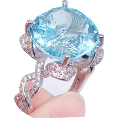 China New Topa Vintage Grandma Luxury Green Square Zircon Women's And Men's Brass Rings for sale