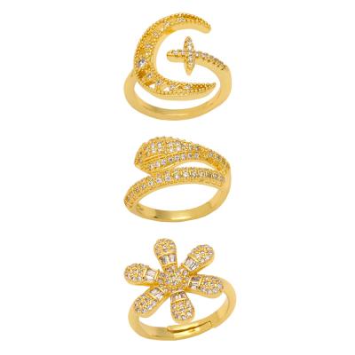 China 2022 Trendy Fashionable Snake Flower Gift Adjustable Women and Men Multi Rings for sale