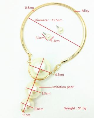 China 2022 Factory Direct Trendy Ethnic Alloy Pearl Necklace Earring Sets Factory Direct Large for sale