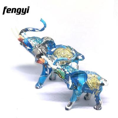 China Global Custom Colorful Resin Statue Figure 3D Elephant Mascot Polyresin Animal Figurine For Home Decor for sale