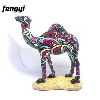 China Desert Colorful Animal Sculpture Figure Resin Camel 3D Middle East Hand Paint Vintage Decor Statue Figurine Home Decor for sale