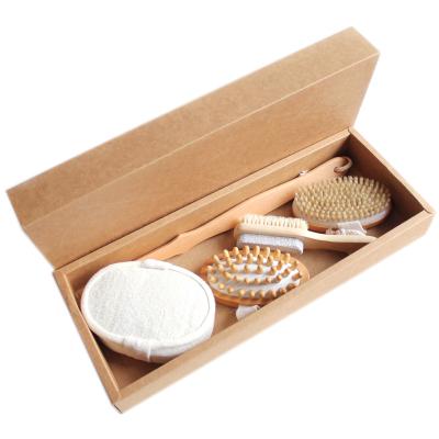 China 2021 New Arrivals Eco-Friendly Factory Clean 5pcs Designs Bath Brush Natural Bamboo Body Brush Bath Brush Set for sale