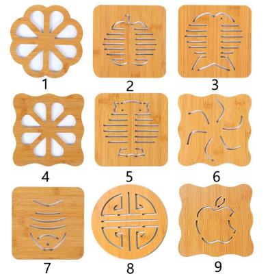 China Sustainable Bamboo Heavy Duty Hot Pot Rack Pads Coasters For Kitchen Modern Home Decor for sale