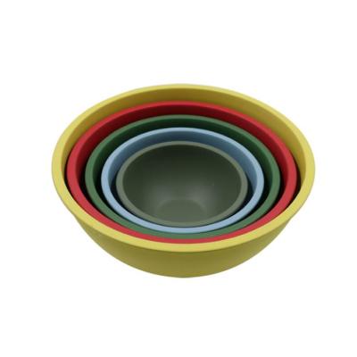 China 6 pieces of bamboo fiber custom bowl sustainable color set with different diameter. for sale