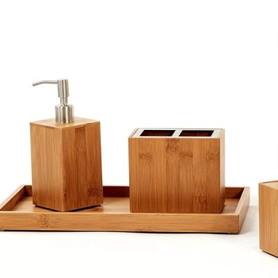 China Sustainable Hotel Supplier Zero Waste Natural Bamboo Bath Accessories Set for sale