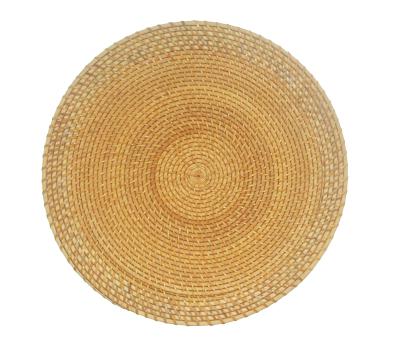 China Sustainable Hot Selling Decorative Hand - Woven Rug Round Table Place Mat Made With Natural Rattan for sale