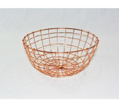 China Sustainable Household And Kitchen Rose Gold Metal Iron Wire Basket For Breadfruit for sale