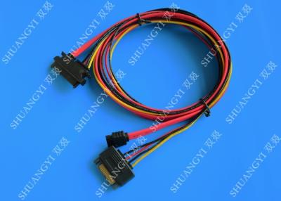 China Female 22-pin to Male 22-pin SATA Data & Power Combo Data Extension Cable for sale