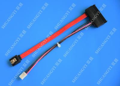 China SATA (7+15) 22Pin Male To 7Pin Male Plus 4PIN Molex Data and Power Combo Extension Cable for sale