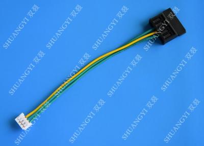 China Molex Black Large 4Pin To Small 4Pin Green Yellow Power Transfer Wire Harness for sale