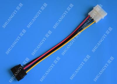 China 4 Pin Molex to SATA Data Cable Cable Harness Assembly For Computer 6 Inches for sale