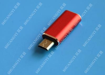 China Rood USB 3,1 Typec Mannetje aan Micro USB 5 Speldmicro USB Slank voor Celtelefoon Te koop