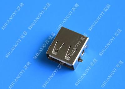 China DIP 180 Degree Jack Socket 4 Pin USB Charging Connector , 15mm USB 2.0 Female Type A Connector for sale