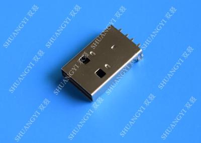 China USB 2.0 A Male USB Charging Connector , Plug Jack Mounting Solder 4 Pin PCB Connector for sale