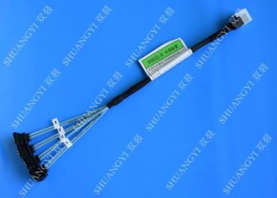 China Blauwe SFF 8643 tot 4 SATA-SAS Hard Fanout 12gbps van de Aandrijvingskabel Flexibel Ontwerp Te koop