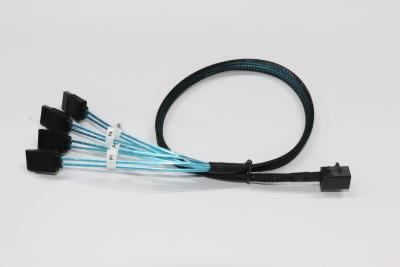 China Cable Internal Hd Mini Sas (Sff-8643 Host) - 4x Sata (Target) Cable,Sff-8643 To 4x Sata Cable, 500mm Te koop