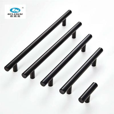 China Modern Luxury Black Stainless Steel T Bar Cabinet Handles for sale