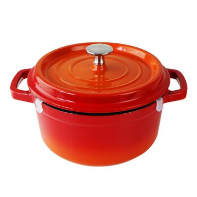 China Sustainable Professional Cookware Homemade Soup Nonstick Cast Iron Enamel Pot Outdoor Bread Pan22cm for sale