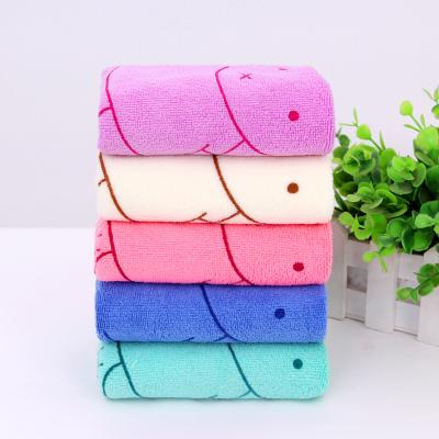 China Manufacture child safe wholesale microfiber absorbent towel thickened microfiber face towel with custom logo for sale