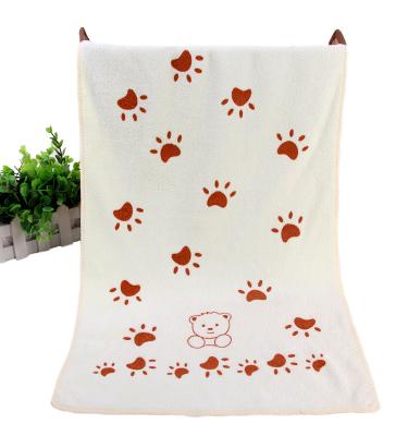 China Sustainable High Quality Skin-Friendly Non-Irritating Cartoon Print Children's Dry Wipe Bath Towel for sale