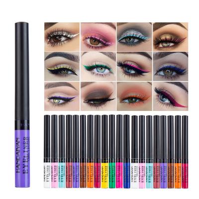 China HANDAIYAN 12 Colors Waterproof Vegan Waterproof Eye Liner Colored Red Purple Matte Liquid Eyeliner White for sale